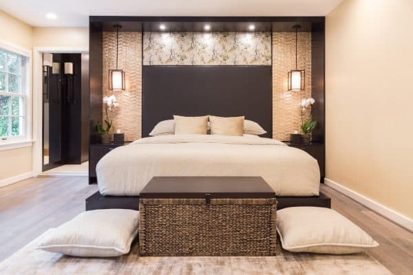 Contemporary Dark Stained Bedroom Cabinetry