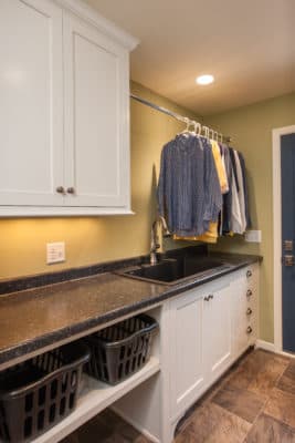 Custom Frosty White Mudroom Cabinets