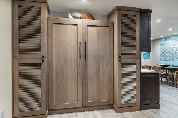 Greyish Stained Murphy Bed Cabinetry