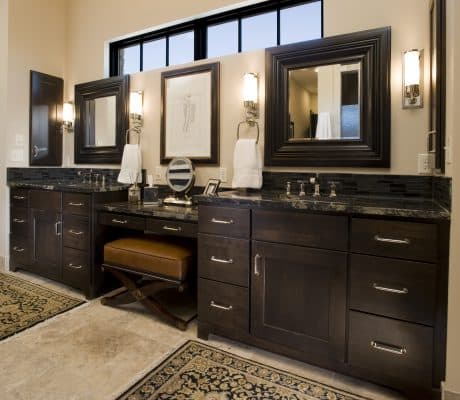 His & Hers Dark Bathroom Vanity