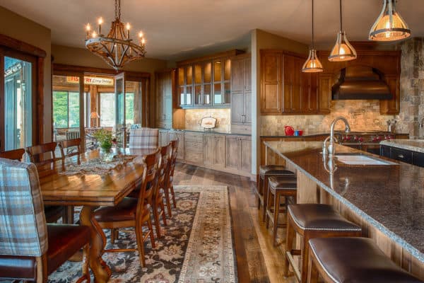 Rustic Kitchen With Painted Black Island