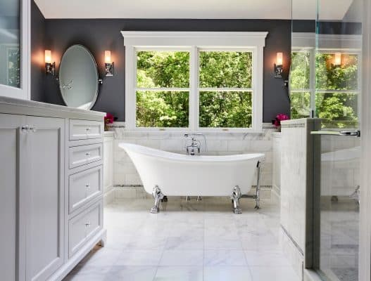 Spacious White Master Bathroom