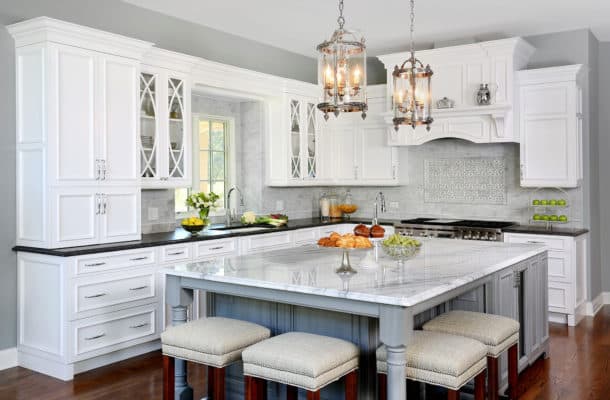 Traditional Formal White & Grey Kitchen