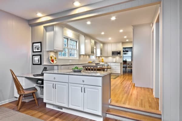 Traditional Kitchen With Linen White Cabinets