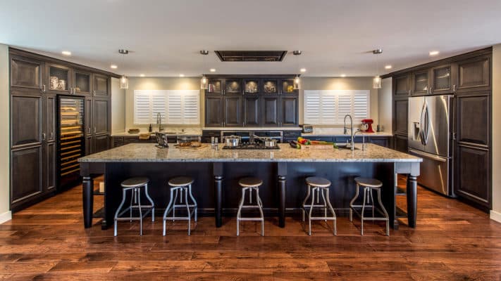 Transitional Kitchen With Dark Stained Alder & Large Island
