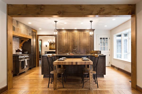 Transitional Rustic Oak Ranch Style Kitchen