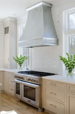 Transitional Shaker Style Kitchen Painted In Beige Paint